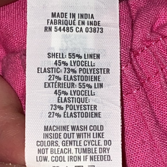 aerie Paperbag High Waisted Ruffle Hem Linen Blend Shorts in Bubble Gum Size XS - Picture 8 of 13